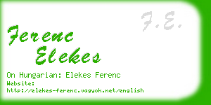 ferenc elekes business card